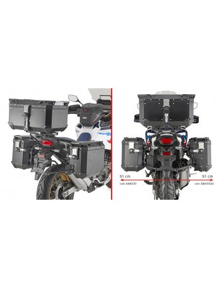 GIVI PLOS1178CAM – Portamaletas lateral específico PL ONE-FIT con lado derecho contorneado configurado para maletas MONOKEY®