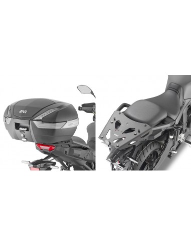 GIVI SRA2159 – Adaptador posterior específico en aluminio anodizado para maleta MONOKEY®, negro Carga máxima 5kg / no permite