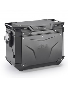MALETA LATERAL IZQUIERDA GIVI TREKKER OUTBACK EVO BLACK LINE EN ALUMINIO ACABADO NEGRO 48L