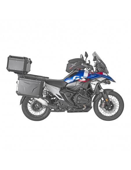 MALETA LATERAL IZQUIERDA GIVI TREKKER OUTBACK EVO BLACK LINE EN ALUMINIO ACABADO NEGRO 48L