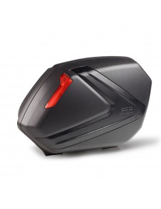 JUEGO MALETAS LATERALES GIVI NEGRAS CON CATADIOPTRICO ROJO ACABADO EN TEXTURA DE CARBONO 37L