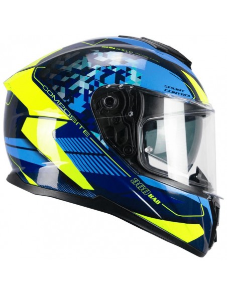 CASCO 360S KAD RACE AZUL / AMARILLO