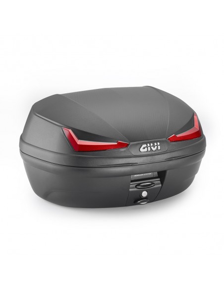 BAUL MONOLOCK® 45 L. NEGRO CON CATADIÓPTRICO ROJO. CON KIT Y PARILLA UNIVERSAL