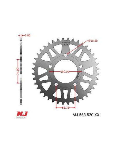 CORONA MJ PARA MASH SCRAMBLER 400 15-21PASO 520 DIENTES 38