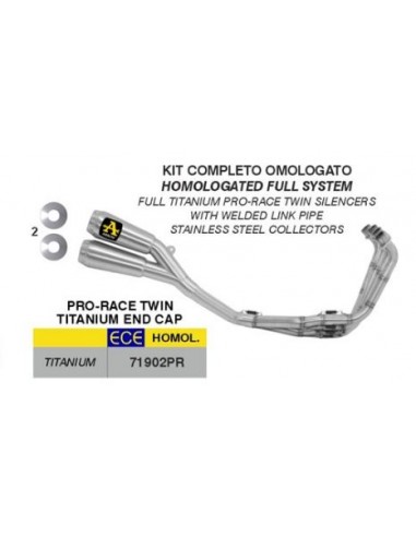 SISTEMA COMPLETO CON SILENCIOSOS PRO-RACE TWIN TITANIUM HONDA CBR 650 R 19-23