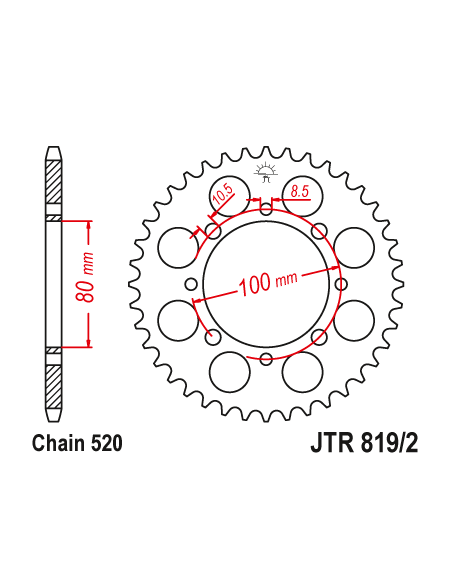 CORONA JT 819/2 DE 41 DIENTES PASO 520