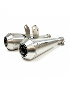 JUEGO DE SILENCIOSOS SLIP-ON IRONHEAD CONICAL MATT INOX - TRIUMPH SPEED TWIN 1200 / RS 24-25