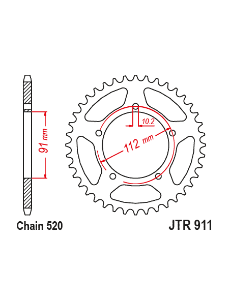 CORONA JT 911 DE 46 DIENTES PASO 520