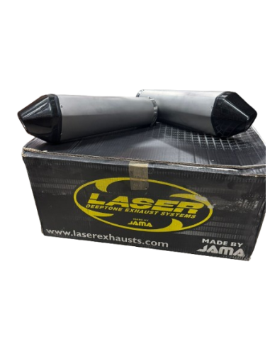 JUEGO DE ESCAPES LASER HOMOLOGADOS INOX CON CONO CARBONO Y TUBOS DE CONEXION ESPECIFICO YAMAHA YZF-R1 2009
