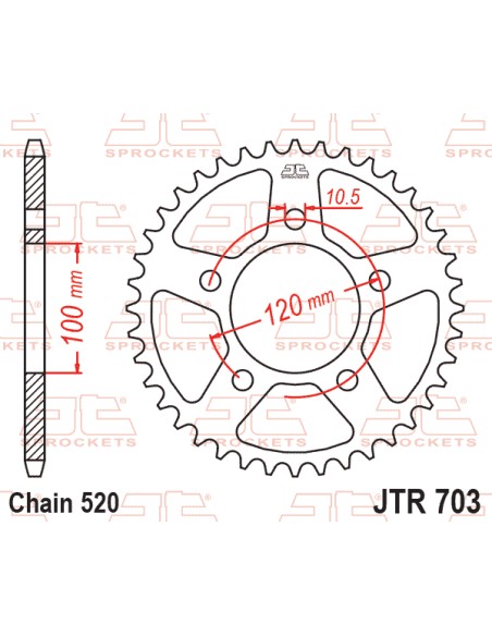 CORONA JT 703 DE 42 DIENTES PASO 520