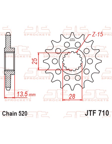 PIÑON JT 710 DE 15 DIENTES PASO 520