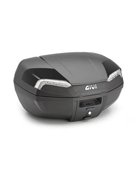 MALETA GIVI E46 RIVIERA MONOLOCK 46 LTS NEGRA CON CATADIOPTRICOS AHUMADOS