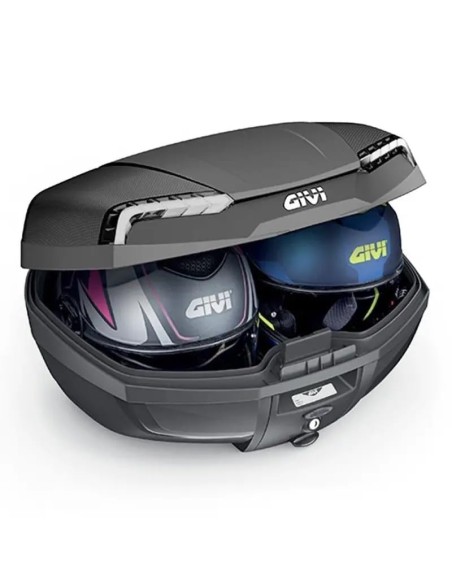 MALETA GIVI E46 RIVIERA MONOLOCK 46 LTS NEGRA CON CATADIOPTRICOS AHUMADOS