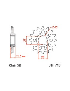 PIÑON JT 710 DE 16 DIENTES PASO 520
