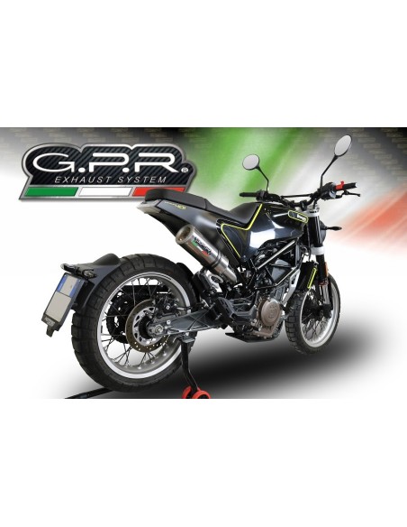 ESCAPE GPR Husqvarna Svartpilen 401 2018/2019 e4 M3 Titanium Natural Sistema homologado con catalizador incluido