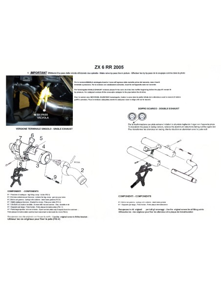 ESCAPE GPR Kawasaki Zx-6R 2005/2006 Tiburon Poppy Sistema Homologado