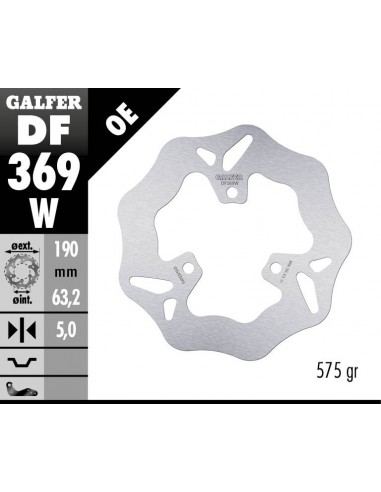 DISCO FRENO TRASERO 190x5mm