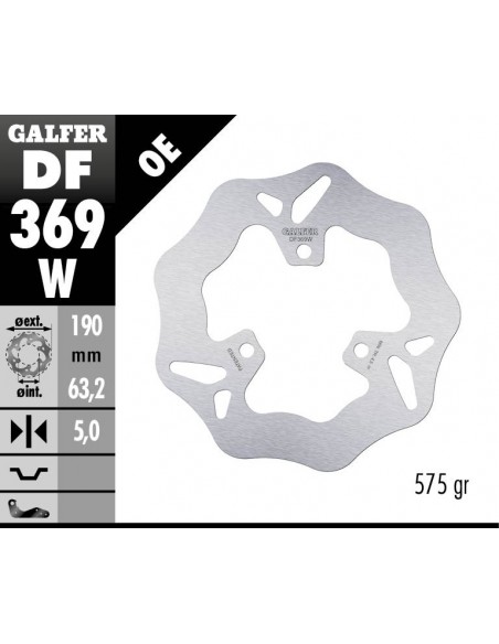 DISCO FRENO TRASERO 190x5mm