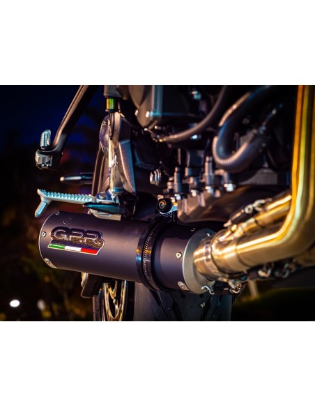 ESCAPE GPR Triumph Trident 660 2021/2024 e5 M3 Black Titanium Sistema homologado con catalizador incluido