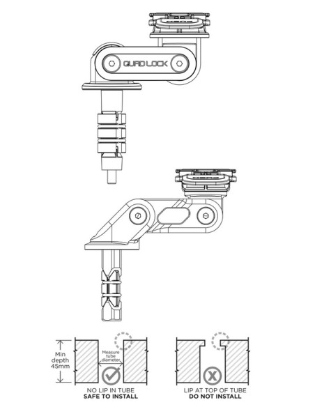 SOPORTE MONTAJE COLUMNA DIRECCION PRO QUAD LOCK