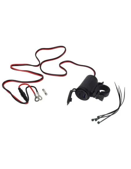 ENCHUFE CARGADOR USB B + USB C UNIVERSAL CON INTERRUPTOR MOTO 12V/2.1A