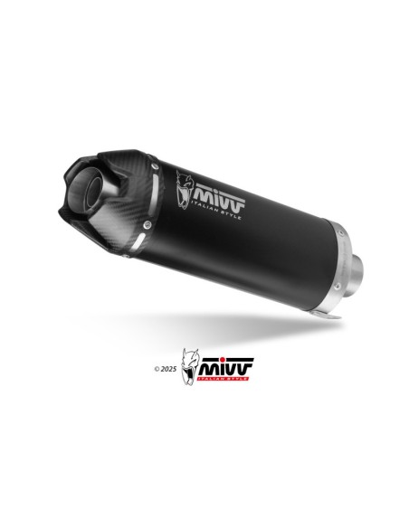 Mivv Slip-On AK-1 Black con tapa de carbono CF Moto 450SR 2023-24