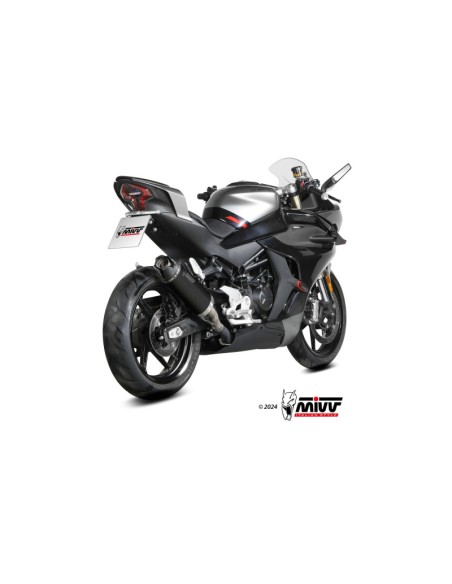 Mivv Slip-On AK-1 Black con tapa de carbono CF Moto 450SR 2023-24