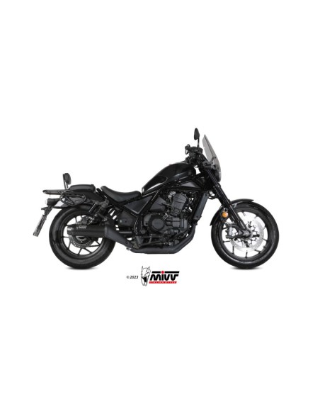 Mivv Slip-On HR-1 Black con tapa en carbono larga Honda CMX 1100 Rebel 2022-24