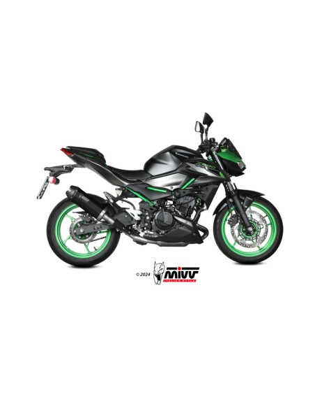 Mivv Slip-On AK-1 Black con tapa de carbono Kawasaki Z500 / SE 2024-25