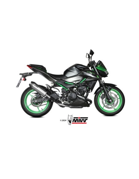 Mivv Slip-On AK-1 Titanium con tapa de carbono Kawasaki Z500 / SE 2024-25