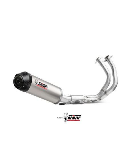 Mivv Full system 2x1 Oval Titanio con tapa carbono Kawasaki Ninja 650 / Z650 24-25 (2 sondas lambda)