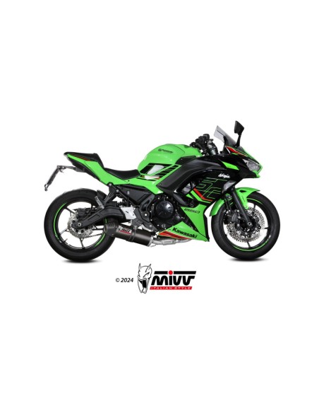 Mivv Full system 2x1 Oval carbono con tapa carbono Kawasaki Ninja 650 / Z650 24-25 (2 sondas lambda)