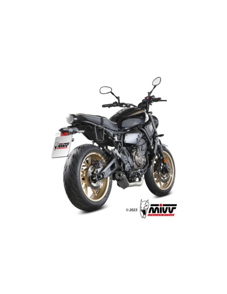 Mivv Full system 2x1 HR-1 Black con tapa en carbono larga YAMAHA XSR 700 2021-24