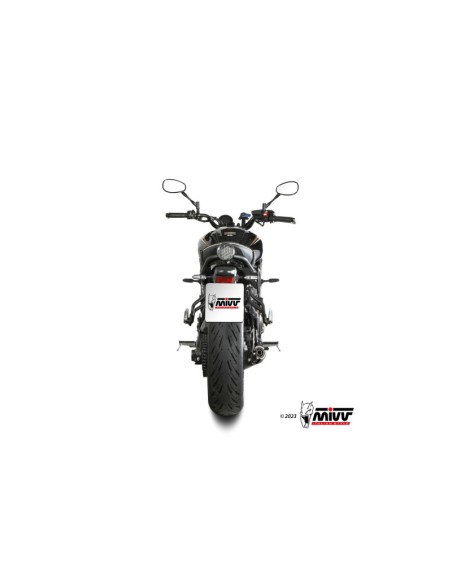 Mivv Full system 2x1 HR-1 Black con tapa en carbono larga YAMAHA XSR 700 2021-24