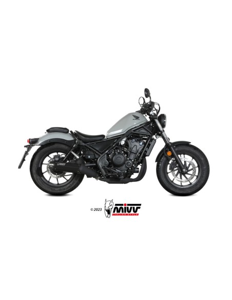 Mivv Slip-On HR-1 Black con tapa en carbono larga Honda CMX 500 Rebel 2022-24