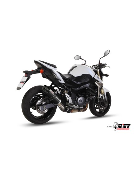 Mivv Slip-On GP black con tapa carbono Suzuki GSR 750 2011-16 / GSX-R 750 2004-05