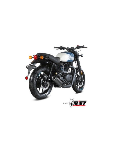 Mivv Slip-On HR-1 Black con tapa en carbono Royal Enfield HNTR 350 2022-24
