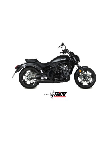 MIVV FULL SYSTEM 2x1 HR-1 BLACK CON TAPA DE CARBONO KAWASAKI VULCAN S 2017-23