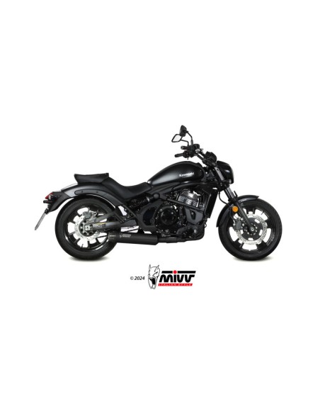 MIVV FULL SYSTEM 2x1 HR-1 BLACK CON TAPA DE CARBONO KAWASAKI VULCAN S 2017-23