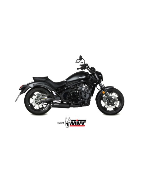 MIVV FULL SYSTEM 2x1 HR-1 BLACK KAWASAKI VULCAN S 2017-23