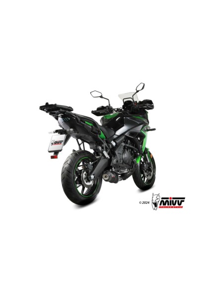 Mivv Slip-On Oval black con tapa carbono Kawasaki Versys 650 2024-25