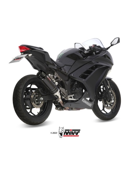 Mivv Slip-On GP black con tapa carbono Kawasaki Ninja 300 2013-16 / Z300 2015-16