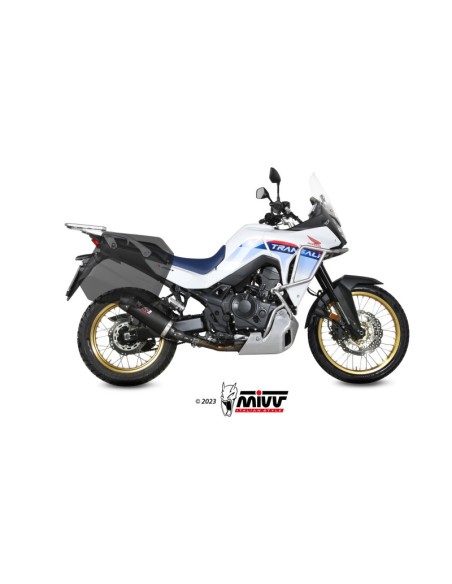 Mivv Slip-On Oval Black con tapa carbono Honda XL750 Transalp 2023-24