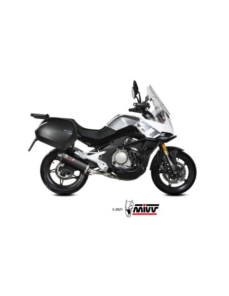 Mivv Slip-On Oval Black con tapa carbono CF Moto 650MT 2021-24