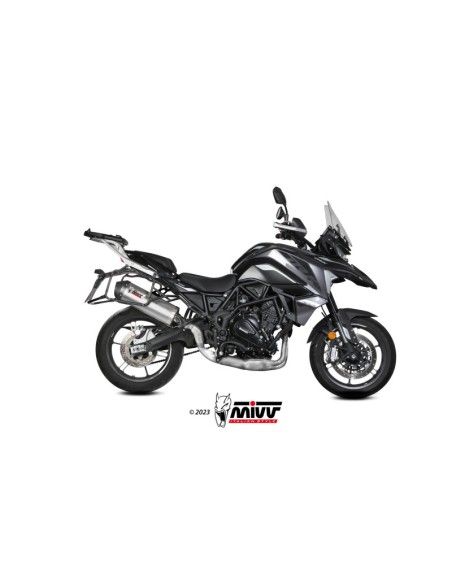 Mivv Slip-On Oval St. Steel con tapa carbono Benelli TRK 702 / X 2023-25