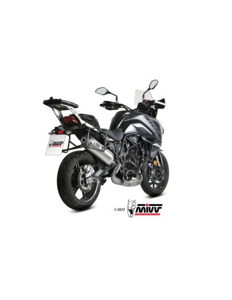 Mivv Slip-On Oval St. Steel con tapa carbono Benelli TRK 702 / X 2023-25