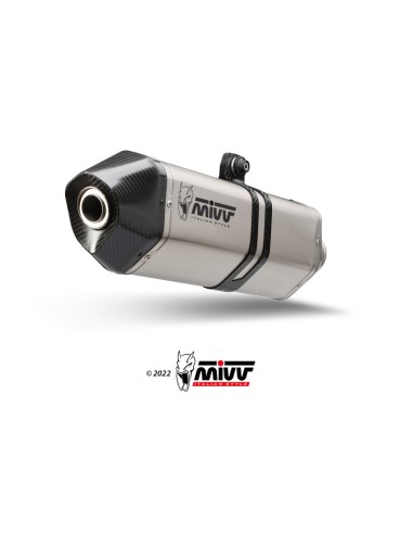 Mivv Slip-On Speed edge St. Steel con tapa carbono Honda CRF 1100 L Africa Twin 2020-23