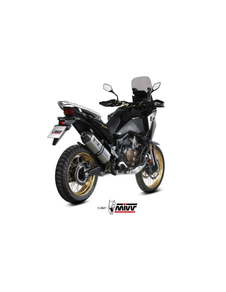 Mivv Slip-On Speed edge St. Steel con tapa carbono Honda CRF 1100 L Africa Twin 2020-23