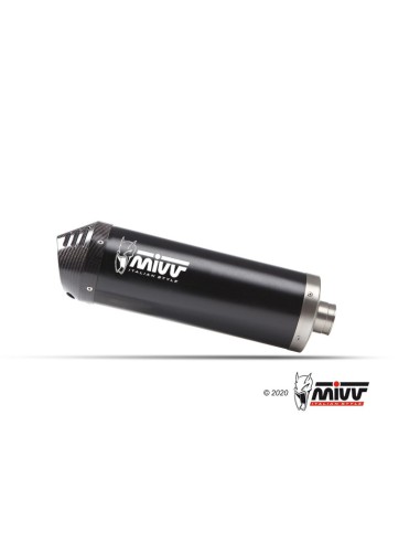 Mivv 2 Slip-On Oval black con tapa carbono Kawasaki ZZR 1400 2008-11