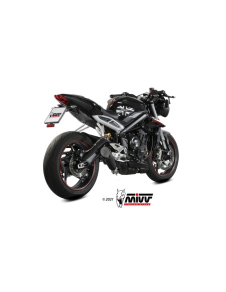 Mivv Slip-On X-M5 black Triumph Street Triple R / S / RS 2017-23